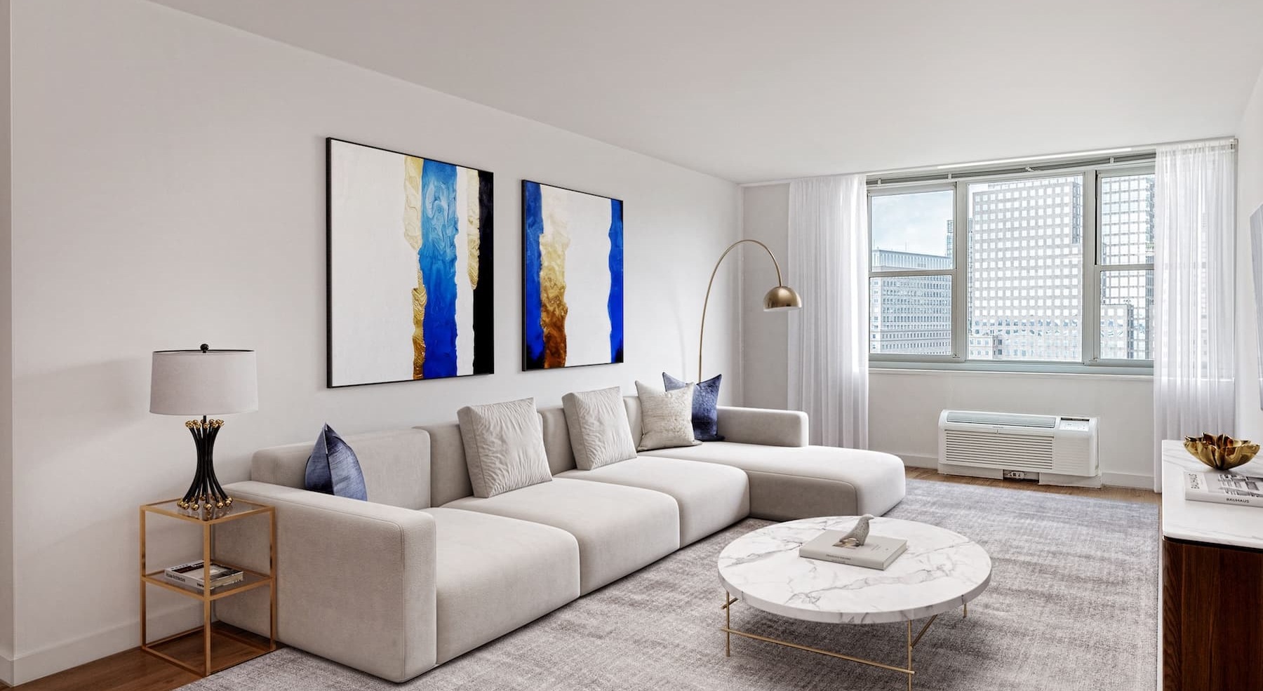living room with community views